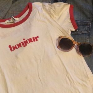 Bonjour graphic t shirt